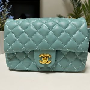 Turquoise Quilted Purse